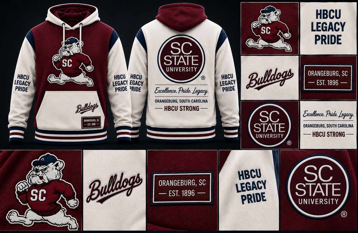 SC State University Bulldogs HBCU Hoodie - Premium Garnet Embroidered Pullover