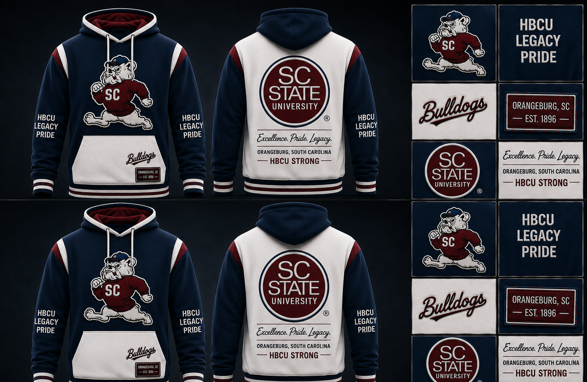 SC State University Bulldogs HBCU Hoodie - Premium Blue Embroidered Pullover